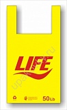 Пакет "майка" ПНД 30*54 "LIFE" желтый